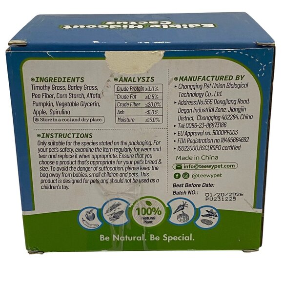 Teewy Edible Cactus Hideout Green Small Pet Rodents Dwarf Hamster Mouse Mice New - Picture 7 of 10